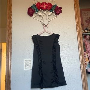 Girls black ruffle dress